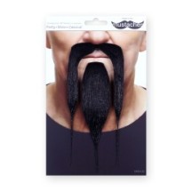 Moustache Longue Style Asiatique Noire – Accessoire Déguisement - 26438G - Barbes et moustaches