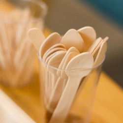 Mini Cuillères en Bois 9,6 cm – Paquet de 100 - G30038W - Couverts en bois