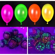 Kit 40 Ballons 30 cm Fluo Néon UV – Réagit à la lumière noire - 35128 - Arches & guirlandes de ballons