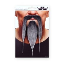 Moustache Longue Style Asiatique Noire et Blanche pas cher | Fiesta Factory