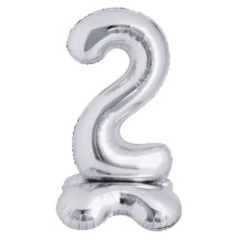 Ballon Aluminium Chiffre à Poser Argent 1M de 0 à 9 - BaPA401 - Ballons aluminium