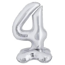 Ballon Aluminium Chiffre à Poser Argent 1M de 0 à 9 - BaPA401 - Ballons aluminium