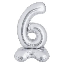 Ballon Aluminium Chiffre à Poser Argent 1M de 0 à 9 - BaPA401 - Ballons aluminium