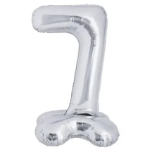 Ballon Aluminium Chiffre à Poser Argent 1M de 0 à 9 - BaPA401 - Ballons aluminium