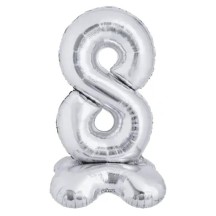 Ballon Aluminium Chiffre à Poser Argent 1M de 0 à 9 - BaPA401 - Ballons aluminium