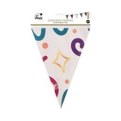 Guirlande Fanions Papier 3,65 m Multicolore - 23450 - Cotillons