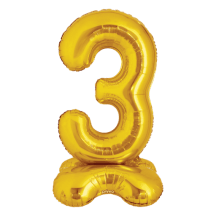 Ballon Aluminium Chiffre à Poser Or 1M de 0 à 9 - BaPO401 - Ballons aluminium