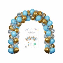Kit Arche 50 Ballons Or / Bleu - 36202 - Arches & guirlandes de ballons