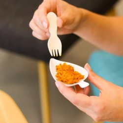 Mini Sporks en Bois 8 cm – Paquet de 100 - G30037W - Couverts en bois