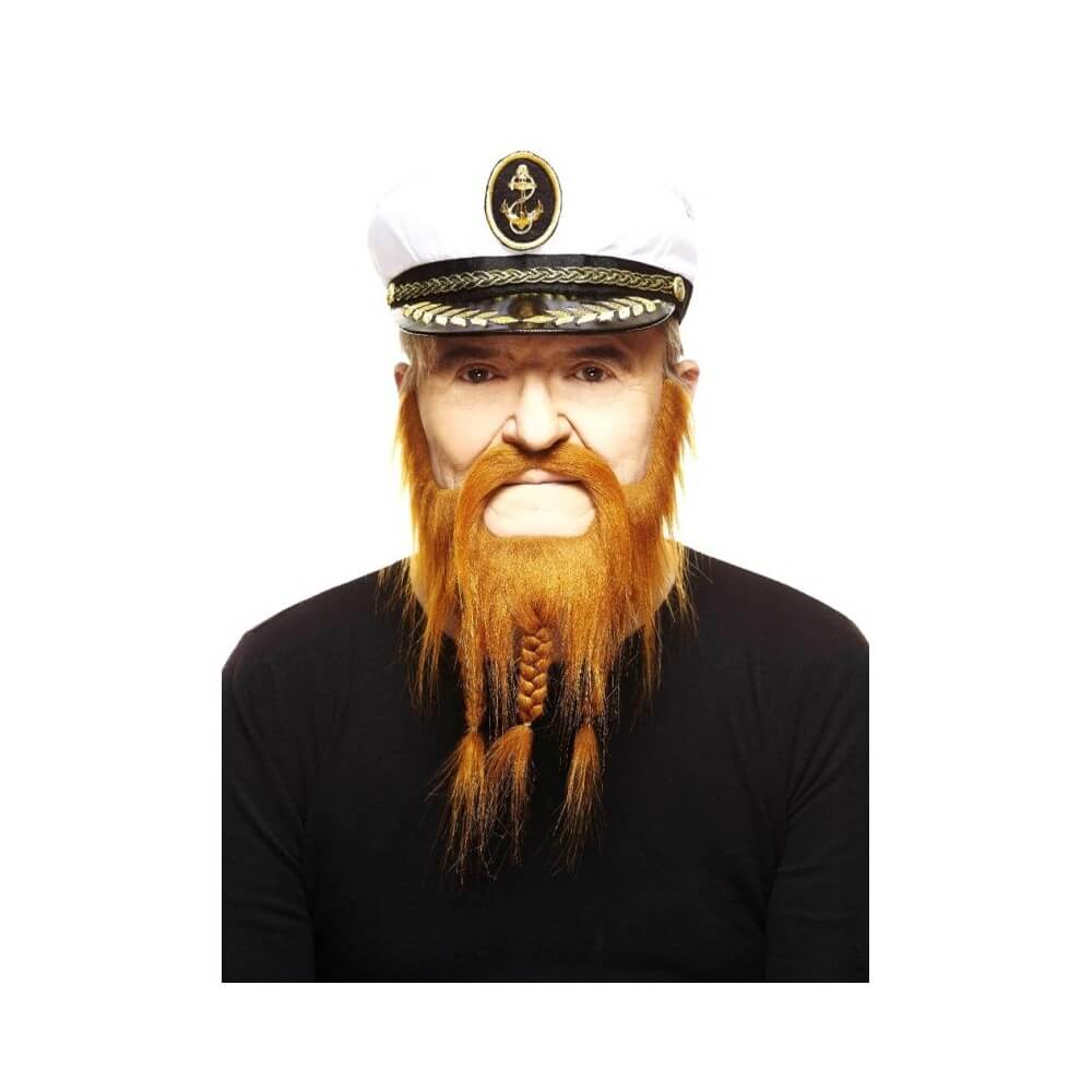Barbe + Moustache Captain Viking Longue Rousse – Accessoire Déguisement - 26461M - Barbes et moustaches