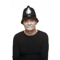 Moustache Policier Noire et Blanche pas cher | Accessoire Déguisement Fiesta Factory