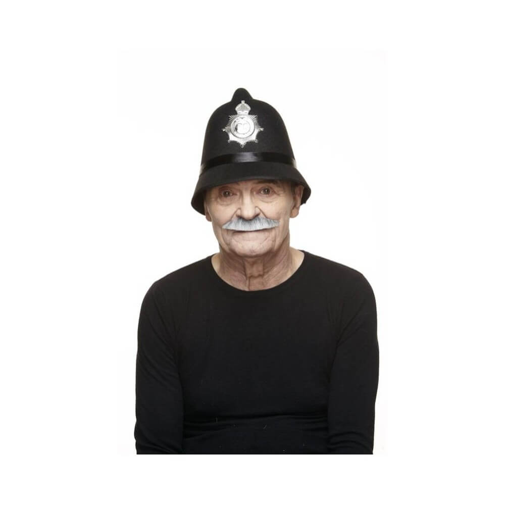 Moustache Policier Noire et Blanche – Accessoire Déguisement - 26505MB - Barbes et moustaches
