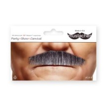 Moustache Policier Noire et Blanche – Accessoire Déguisement - 26505MB - Barbes et moustaches