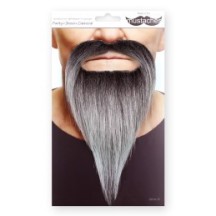 Moustache et Barbe Sorcier Noire et Blanche – Accessoire Déguisement - 26534LF - Barbes et moustaches