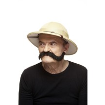Moustache Explorateur Noire pas cher | Accessoire Déguisement Fiesta Factory