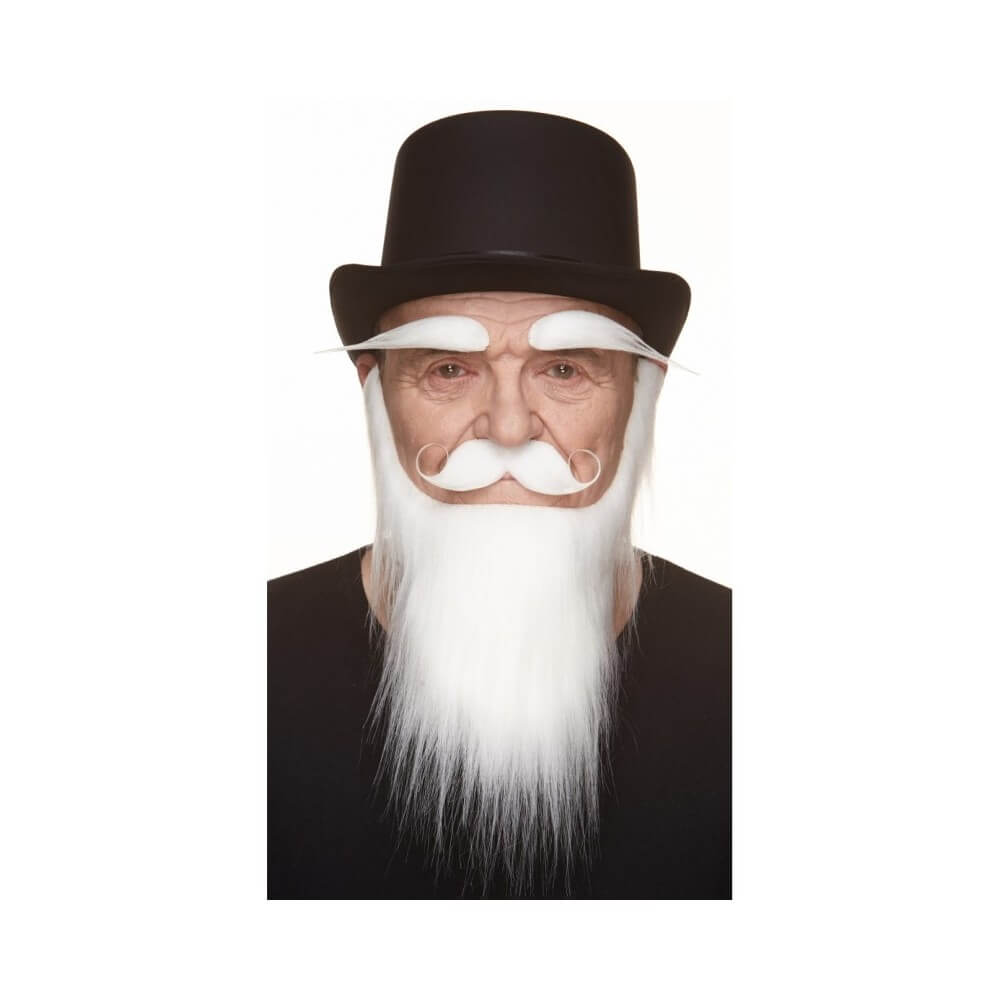 Barbe de Père Noël Blanche Complète pas cher | Fiesta Factory