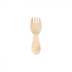 Mini Sporks en Bois 8 cm – Paquet de 100 - G30037W - Couverts en bois