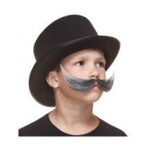 Moustache Poilue Enfant Noire Méchée Pas Cher | Fiesta Factory