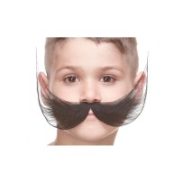 Moustache Poilue Enfant Noir Brillant Pas Cher | Fiesta Factory
