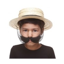Moustache Poilue Enfant Noir Brillant – Accessoire Déguisement - 26561LH - Barbes et moustaches