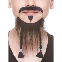 Moustache Enfant Pirate Noir Brillant Pas Cher | Fiesta Factory