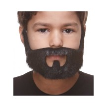 Demi-Barbe Enfant Noire Pas Cher | Accessoire Déguisement | Fiesta Factory