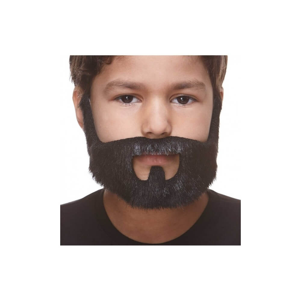 Demi-Barbe Enfant Noire – Accessoire Déguisement - 26558SE - Barbes et moustaches