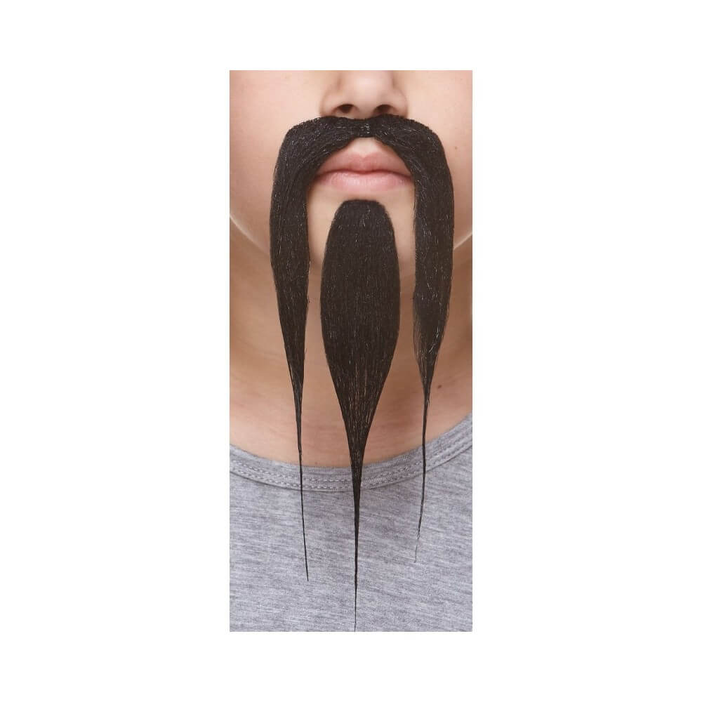 Moustache Longue Style Chinois Enfant Noir Brillant – Accessoire Déguisement - 26560LH - Barbes et moustaches