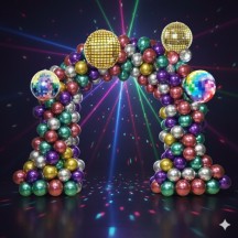 Kit 102 Ballons Disco Ultra Métal + Accessoires – Arche XXL Soirée | Fiesta Factory à Petit Prix