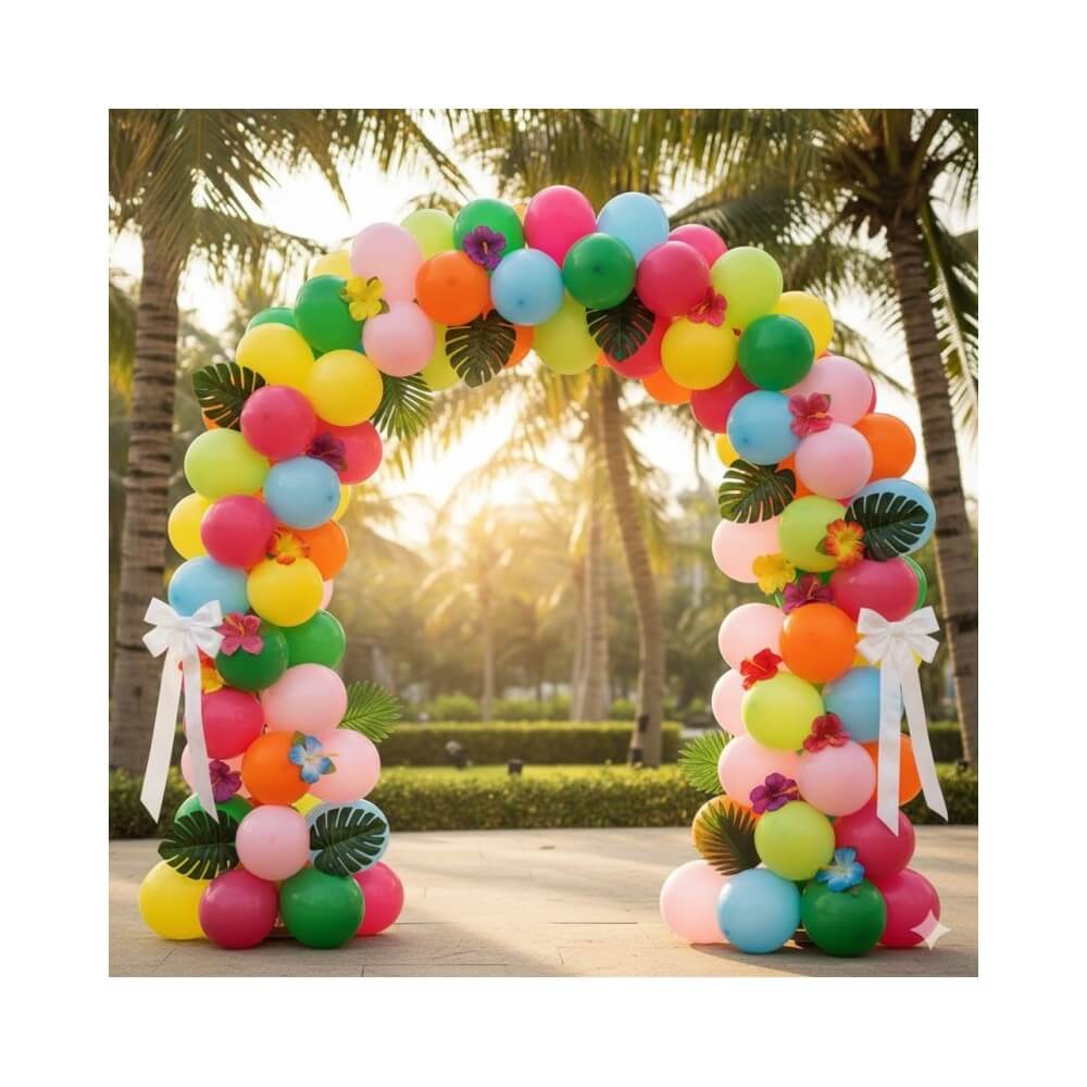 Kit 129 Ballons + Déco HIBISCUS Hawaii - 36215 - Arches & guirlandes de ballons