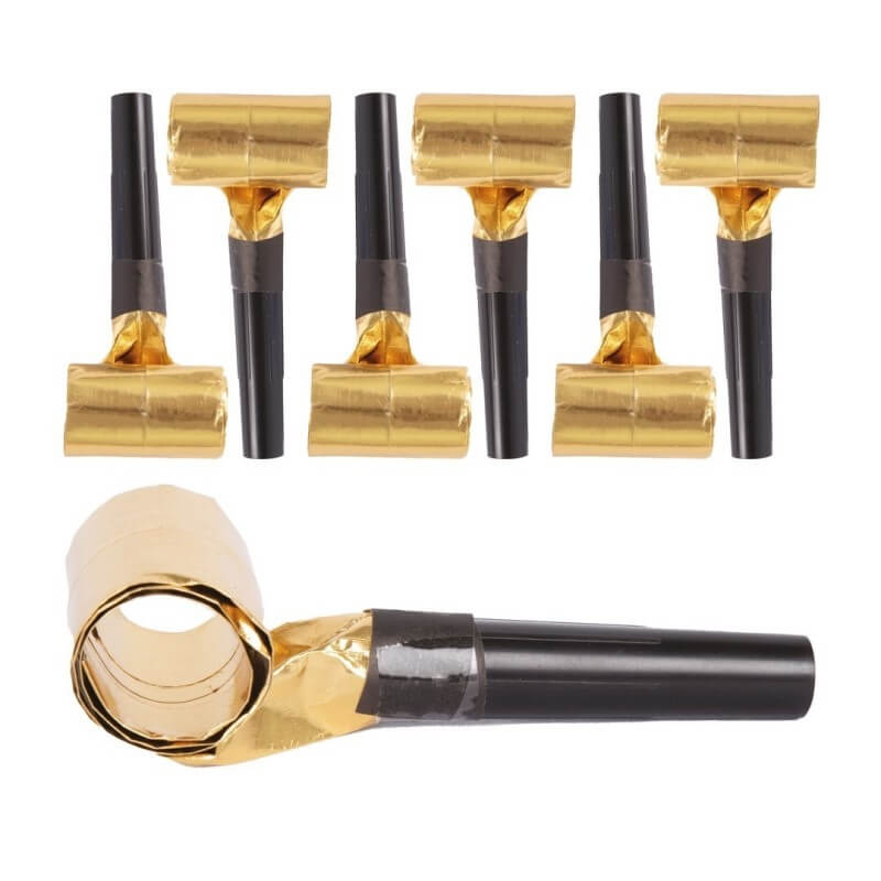 Sans-Gênes Or et Noir – Lot de 6 - 24371 - Cotillons