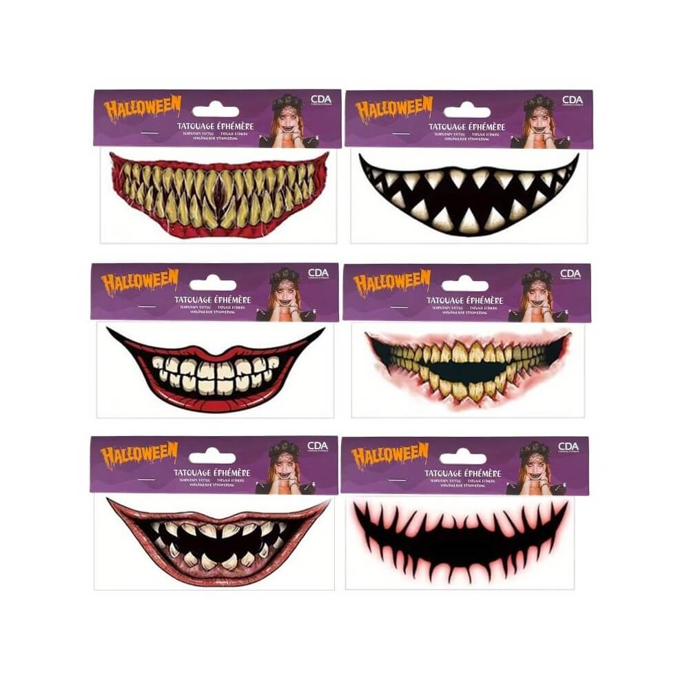 Tatouage Éphémère HORROR MOUTH – Modèle Aléatoire - 27730 - Accueil