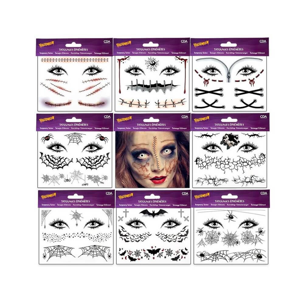 Tatouage Éphémère HORROR HALLOWEEN – Modèle Aléatoire - 27837 - Accueil