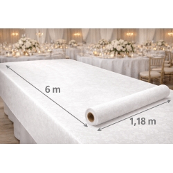 Nappe papier damassée blanche – Rouleau 6 m - 147100 - Nappes damassées