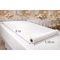 Nappe papier damassée blanche – Rouleau 6 m - 147100 - Nappes damassées