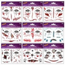 Tatouage Éphémère HORROR HALLOWEEN – 9 Modèles Assortis - 27836 - Accueil