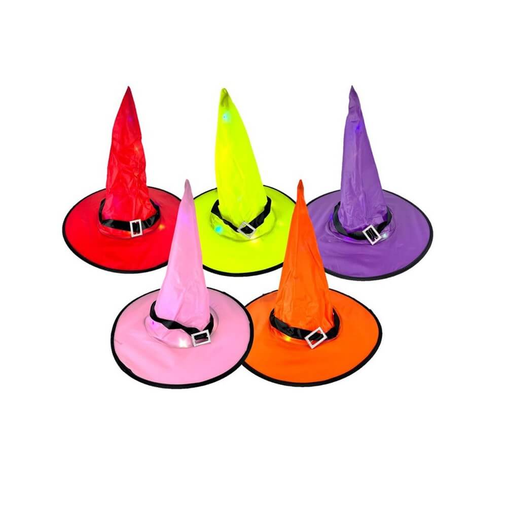 Chapeau Sorcière LED 3 Fonctions – Coloris Aléatoire - 11080 - Chapeaux