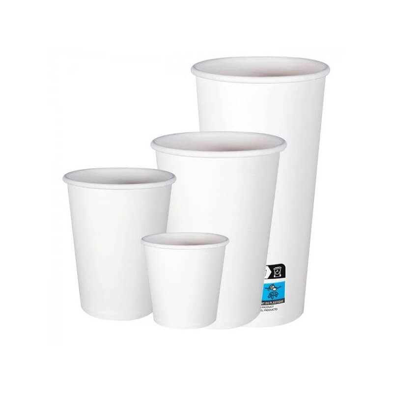 Gobelets Blancs Carton Simple Paroi – 12 cL à 60 cL – Paquet de 50 - GCB1260 - Gobelets en carton
