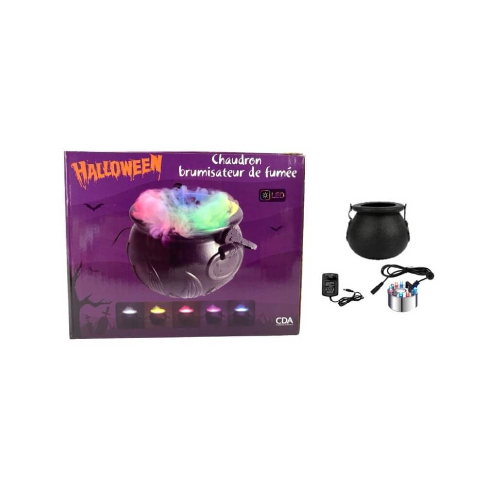 Chaudron PE 11 x 8,5 cm avec Brumisateur Fumée LED - 25790 - Machines à Effet
