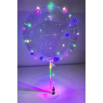 Bubble Ballon LED 40-45 cm sur Pied Lumière Multicolore | Fiesta Factory à Petit Prix