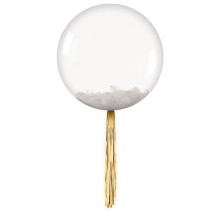 Bubble Ballon 40 cm Plumes Blanches Tassel Or 45 cm – Décoration Chic | Fiesta Factory à Petit Prix