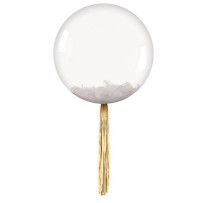 Bubble Ballon 40 cm Plumes Blanches Tassel Or 45 cm – Décoration Chic | Fiesta Factory à Petit Prix