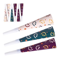Trompettes Carton 17 cm Multicolore – Lot de 6 - 23449 - Cotillons