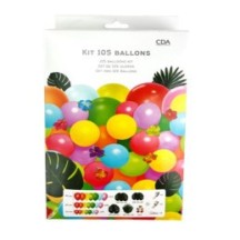 Kit 129 Ballons + Déco HIBISCUS Hawaii - 36215 - Ballons latex