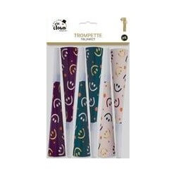 Trompettes Carton 17 cm Multicolore – Lot de 6 - 23449 - Cotillons