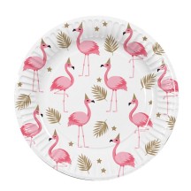 10 Assiettes Papier Flamingo 23 cm Anniversaire Tropical | Fiesta Factory