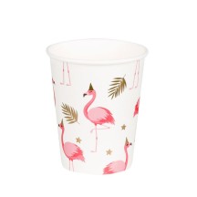 10 Gobelets Papier Flamingo 21 cl Anniversaire Tropical | Fiesta Factory