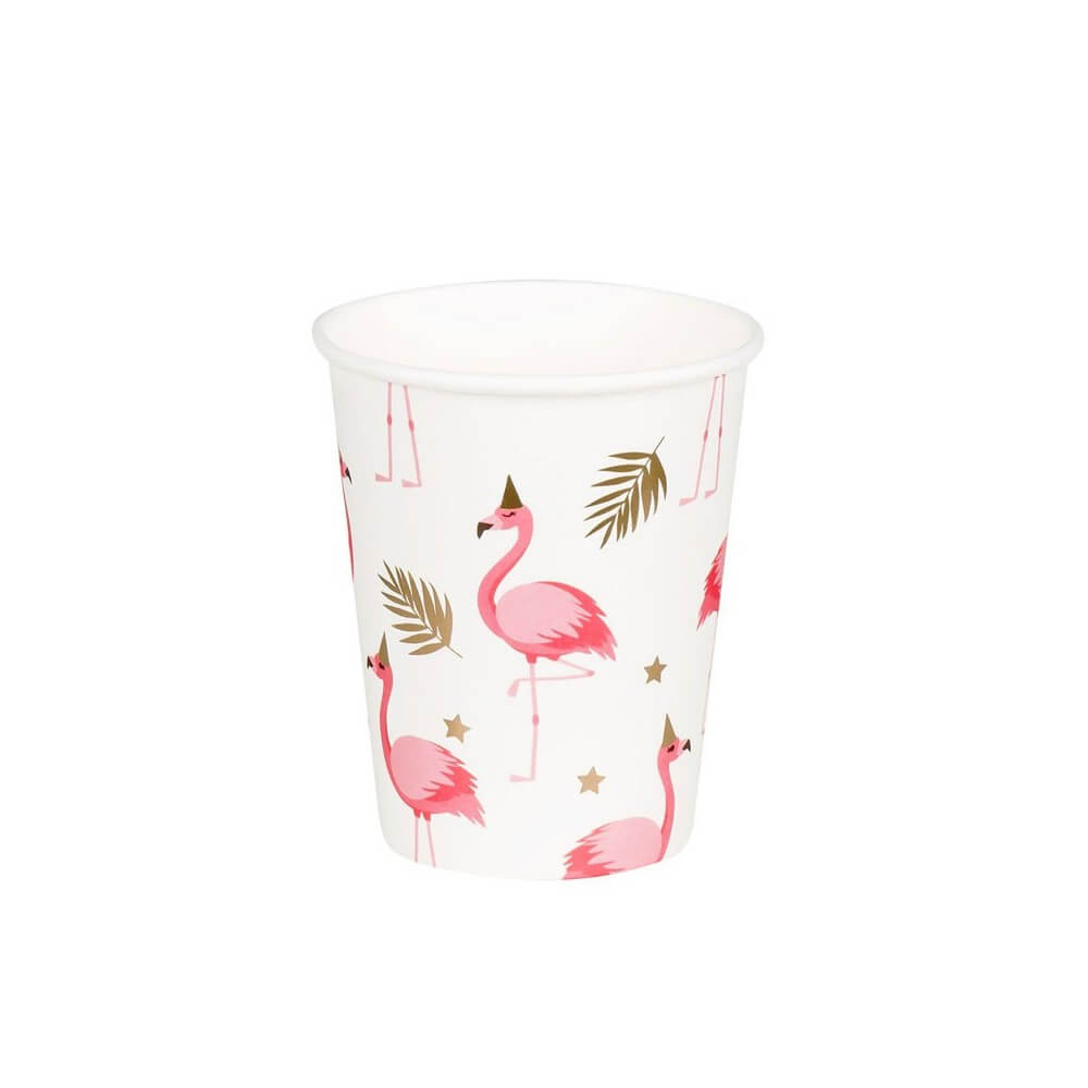 10 Gobelets Papier Flamingo 21 cl - B52497 - Gobelets & Assiettes à Thème
