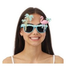 Lunettes Tropical Palmier Flamant Rose pas cher | Fiesta Factory