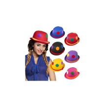 Chapeau Melon Clown Feutre – Coloris Aléatoire - B04006 - Chapeaux